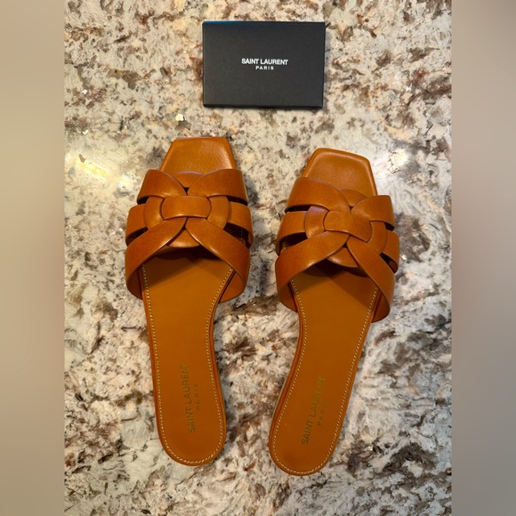 Saint Laurent Women's Tribute Slide Sandals NWT Size 38.5 - Picture 1 of 5